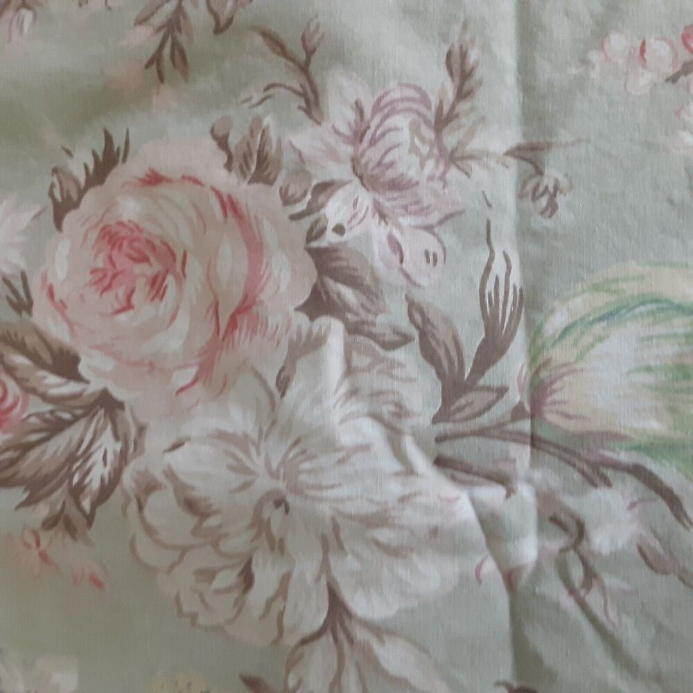Vintage Ralph Lauren Home "Charlottee Sage" Twin Flat Sheet Romantic - Picture 6 of 7
